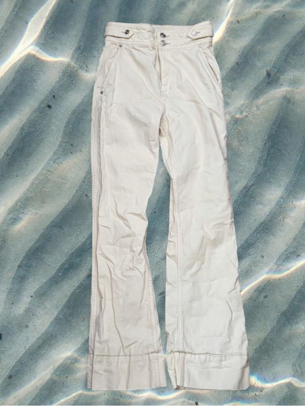 CURRENT/ELLIOTT Maritime High-Waisted Button Flared Jeans